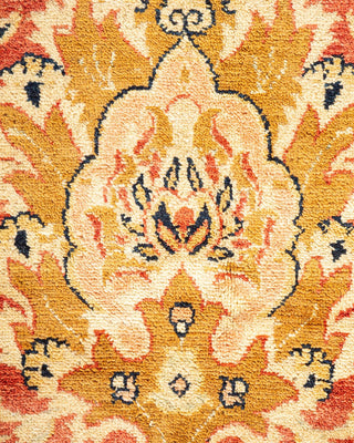 Traditional Mogul Orange Wool Area Rug 6' 2" x 9' 5" - Solo Rugs