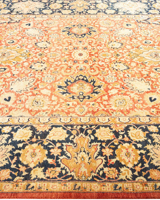 Traditional Mogul Orange Wool Area Rug 6' 2" x 9' 5" - Solo Rugs