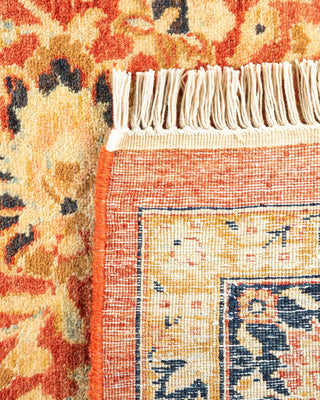 Traditional Mogul Orange Wool Area Rug 6' 2" x 9' 5" - Solo Rugs