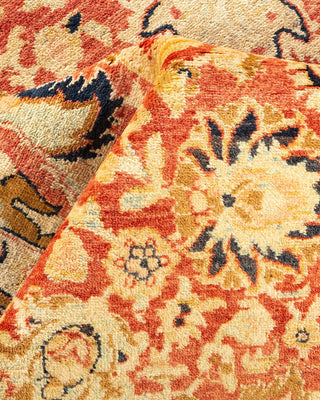 Traditional Mogul Orange Wool Area Rug 6' 2" x 9' 5" - Solo Rugs