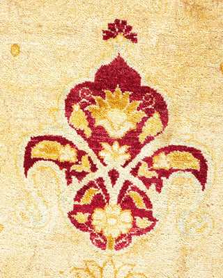 Traditional Mogul Yellow Wool Area Rug 8' 1" x 10' 1" - Solo Rugs