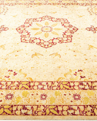 Traditional Mogul Yellow Wool Area Rug 8' 1" x 10' 1" - Solo Rugs