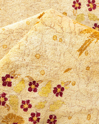 Traditional Mogul Yellow Wool Area Rug 8' 1" x 10' 1" - Solo Rugs