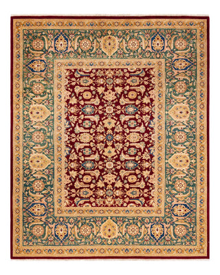Traditional Mogul Red Wool Area Rug 8' 1" x 10' 2" - Solo Rugs