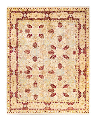 Traditional Mogul Ivory Wool Area Rug 8' 1" x 10' 4" - Solo Rugs