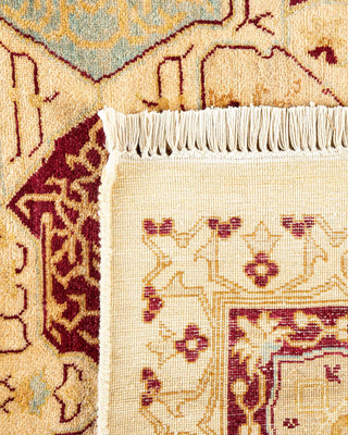 Traditional Mogul Ivory Wool Area Rug 6' 1" x 9' 0" - Solo Rugs