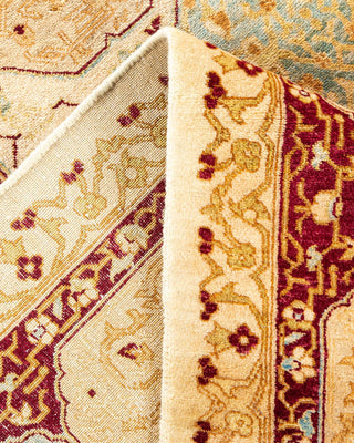 Traditional Mogul Ivory Wool Area Rug 6' 1" x 9' 0" - Solo Rugs