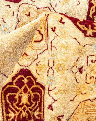 Traditional Mogul Ivory Wool Area Rug 6' 1" x 9' 0" - Solo Rugs