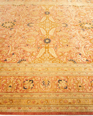 Traditional Mogul Orange Wool Area Rug 9' 3" x 12' 1" - Solo Rugs
