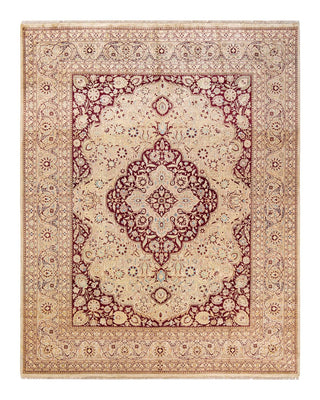 Traditional Mogul Ivory Wool Area Rug 8' 1" x 10' 1" - Solo Rugs
