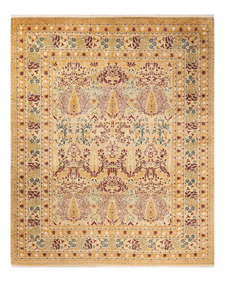 Traditional Mogul Ivory Wool Area Rug 8' 2" x 10' 3" - Solo Rugs