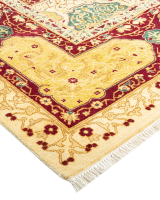Traditional Mogul Ivory Wool Area Rug 8' 3" x 10' 3" - Solo Rugs