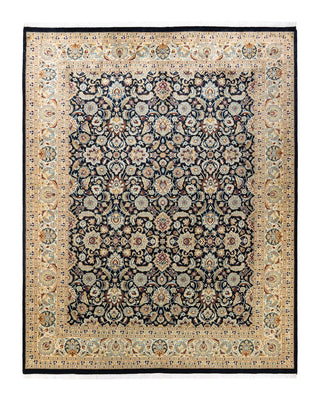 Traditional Mogul Black Wool Area Rug 8' 2" x 10' 5" - Solo Rugs