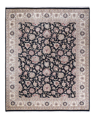 Traditional Mogul Black Wool Area Rug 8' 3" x 10' 1" - Solo Rugs