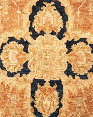 Traditional Mogul Orange Wool Area Rug 9' 1" x 12' 0" - Solo Rugs