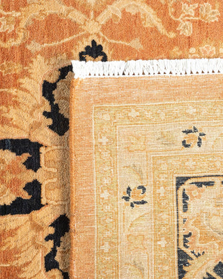 Traditional Mogul Orange Wool Area Rug 9' 1" x 12' 0" - Solo Rugs