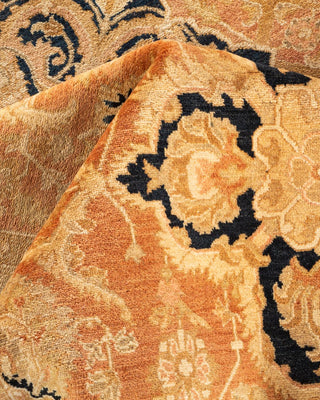 Traditional Mogul Orange Wool Area Rug 9' 1" x 12' 0" - Solo Rugs