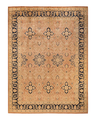 Traditional Mogul Orange Wool Area Rug 9' 1" x 12' 0" - Solo Rugs