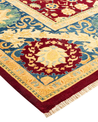 Traditional Mogul Red Wool Area Rug 8' 1" x 10' 2" - Solo Rugs