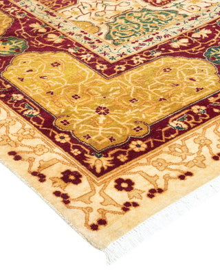 Traditional Mogul Ivory Wool Area Rug 8' 2" x 10' 4" - Solo Rugs