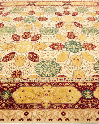 Traditional Mogul Ivory Wool Area Rug 8' 2" x 10' 4" - Solo Rugs