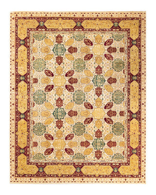 Traditional Mogul Ivory Wool Area Rug 8' 2" x 10' 4" - Solo Rugs