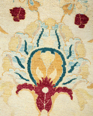 Traditional Mogul Ivory Wool Area Rug 8' 1" x 10' 0" - Solo Rugs
