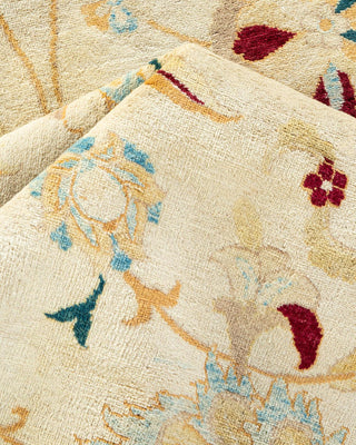 Traditional Mogul Ivory Wool Area Rug 8' 1" x 10' 0" - Solo Rugs