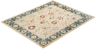 Traditional Mogul Ivory Wool Area Rug 8' 1" x 10' 0" - Solo Rugs