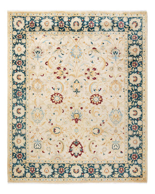 Traditional Mogul Ivory Wool Area Rug 8' 1" x 10' 0" - Solo Rugs