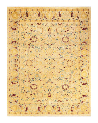 Traditional Mogul Ivory Wool Area Rug 8' 0" x 10' 4" - Solo Rugs