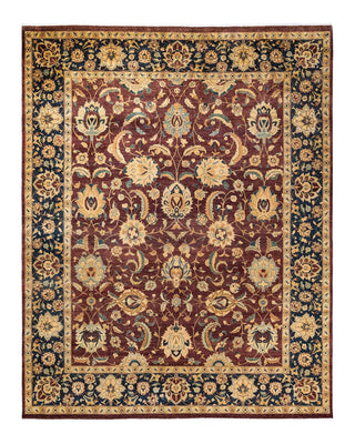 Traditional Mogul Red Wool Area Rug 8' 2" x 10' 3" - Solo Rugs