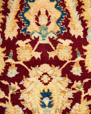 Traditional Mogul Red Wool Area Rug 6' 1" x 9' 0" - Solo Rugs