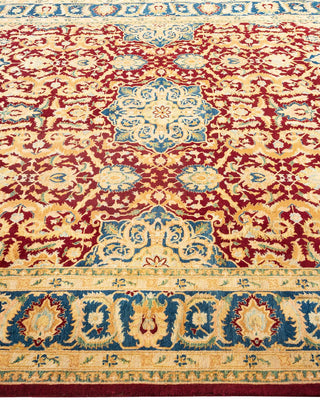 Traditional Mogul Red Wool Area Rug 6' 1" x 9' 0" - Solo Rugs