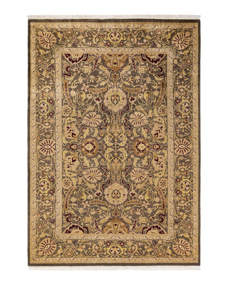 Traditional Mogul Brown Wool Area Rug 6' 3" x 8' 10" - Solo Rugs