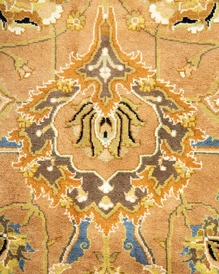 Traditional Mogul Yellow Wool Area Rug 6' 2" x 9' 1" - Solo Rugs