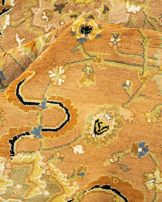 Traditional Mogul Yellow Wool Area Rug 6' 2" x 9' 1" - Solo Rugs