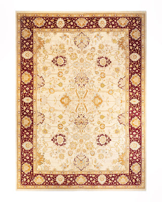Traditional Mogul Ivory Wool Area Rug 10' 1" x 14' 1" - Solo Rugs