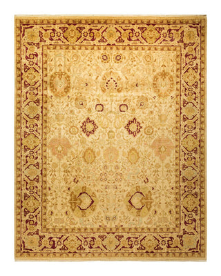 Traditional Mogul Ivory Wool Area Rug 9' 3" x 11' 6" - Solo Rugs