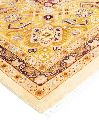 Traditional Mogul Ivory Wool Area Rug 9' 4" x 12' 0" - Solo Rugs