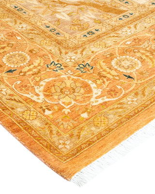 Traditional Mogul Yellow Wool Area Rug 6' 1" x 9' 1" - Solo Rugs