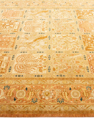 Traditional Mogul Yellow Wool Area Rug 6' 1" x 9' 1" - Solo Rugs