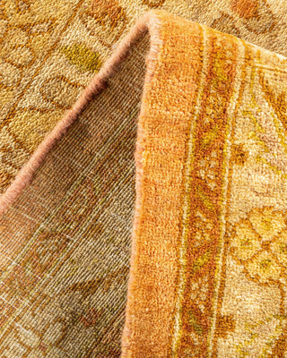 Traditional Mogul Yellow Wool Area Rug 6' 1" x 9' 1" - Solo Rugs