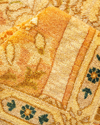 Traditional Mogul Yellow Wool Area Rug 6' 1" x 9' 1" - Solo Rugs