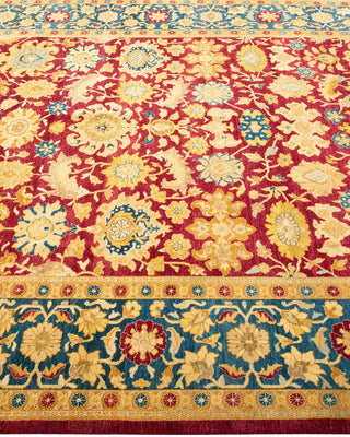 Traditional Mogul Red Wool Area Rug 6' 1" x 8' 10" - Solo Rugs