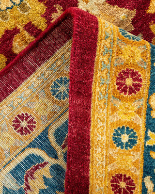 Traditional Mogul Red Wool Area Rug 6' 1" x 8' 10" - Solo Rugs