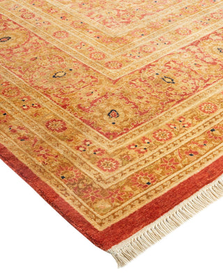 Traditional Mogul Orange Wool Area Rug 6' 1" x 9' 4" - Solo Rugs