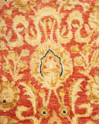 Traditional Mogul Orange Wool Area Rug 6' 1" x 9' 4" - Solo Rugs