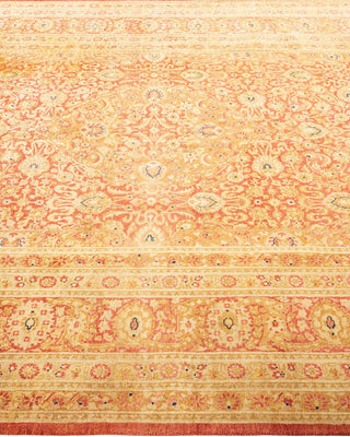Traditional Mogul Orange Wool Area Rug 6' 1" x 9' 4" - Solo Rugs