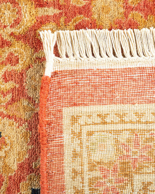 Traditional Mogul Orange Wool Area Rug 6' 1" x 9' 4" - Solo Rugs